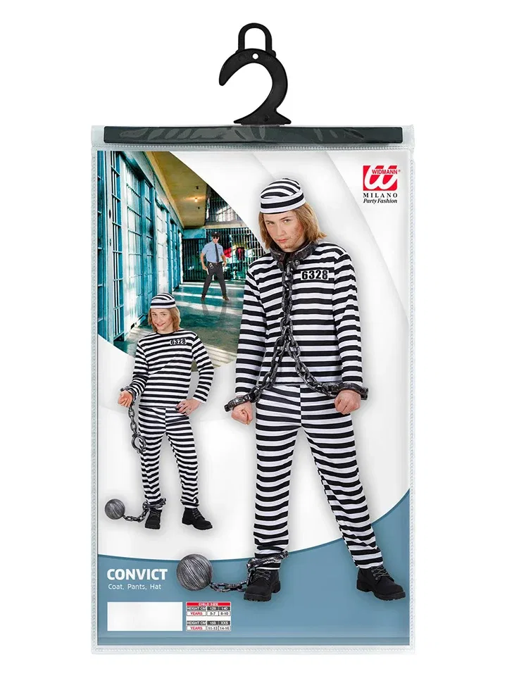 Костюм полосатый Carnival Party, черно-белый — фото 3