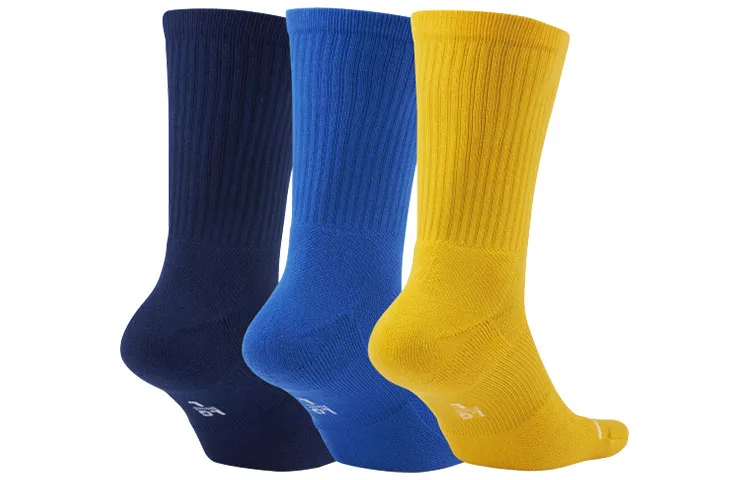 Носки баскетбольные унисекс набор из 3 пар Jordan, [1 Set 3 Pack]Navy Blue/Blue/Yellow — фото 2