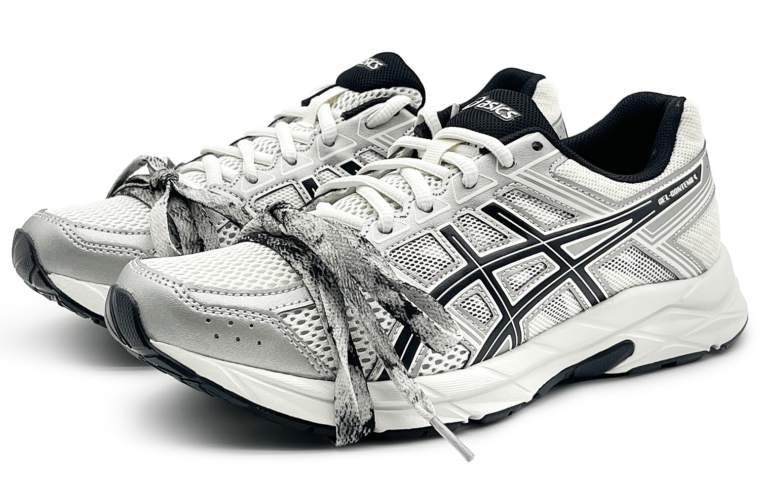 Кроссовки Gel-Contend 4 мужские низкие серебристые/черные/белые Asics — фото 3