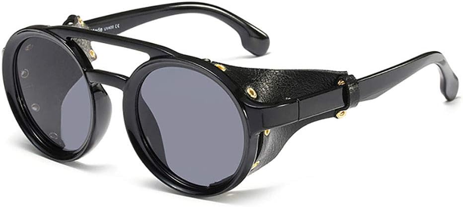 

SHEEN KELLY Готические мотоциклетные солнцезащитные очки Винтажные круглые солнцезащитные очки с боковой защитой Ретро стимпанк солнцезащитные очки для мужчин и женщин, 3