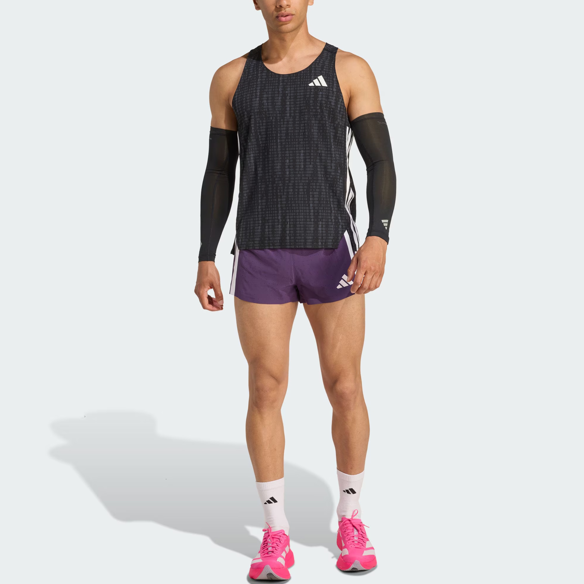 С AdiClub Adizero Беговые шорты с разрезом Adidas, фиолетовый — фото 4