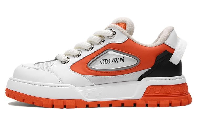 Кеды мужские, обувь для скейтбординга низкая Crown, белый/оранжевый — фото 2