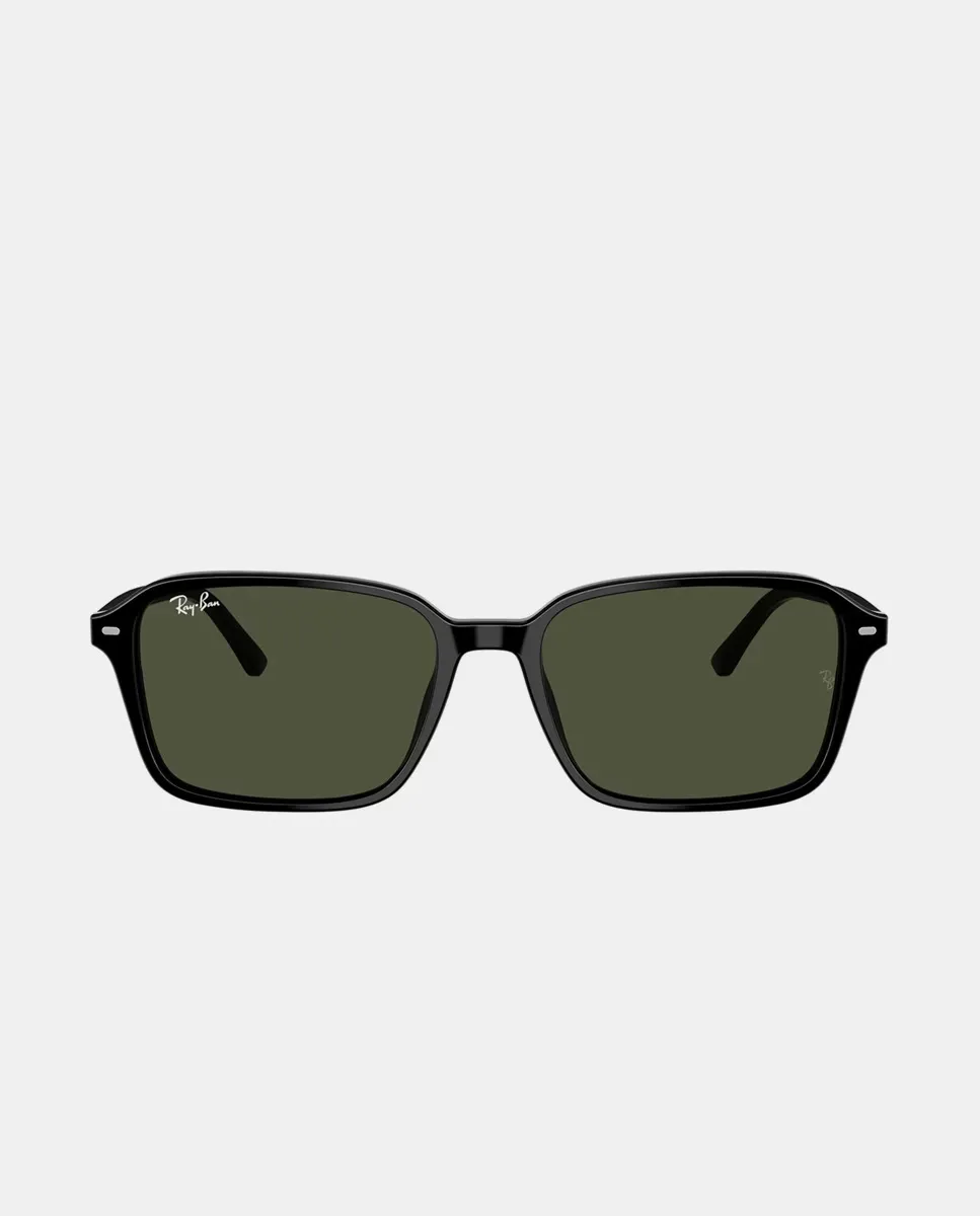 

Квадратные солнцезащитные очки унисекс из зеленого ацетата Ray-Ban, чёрный