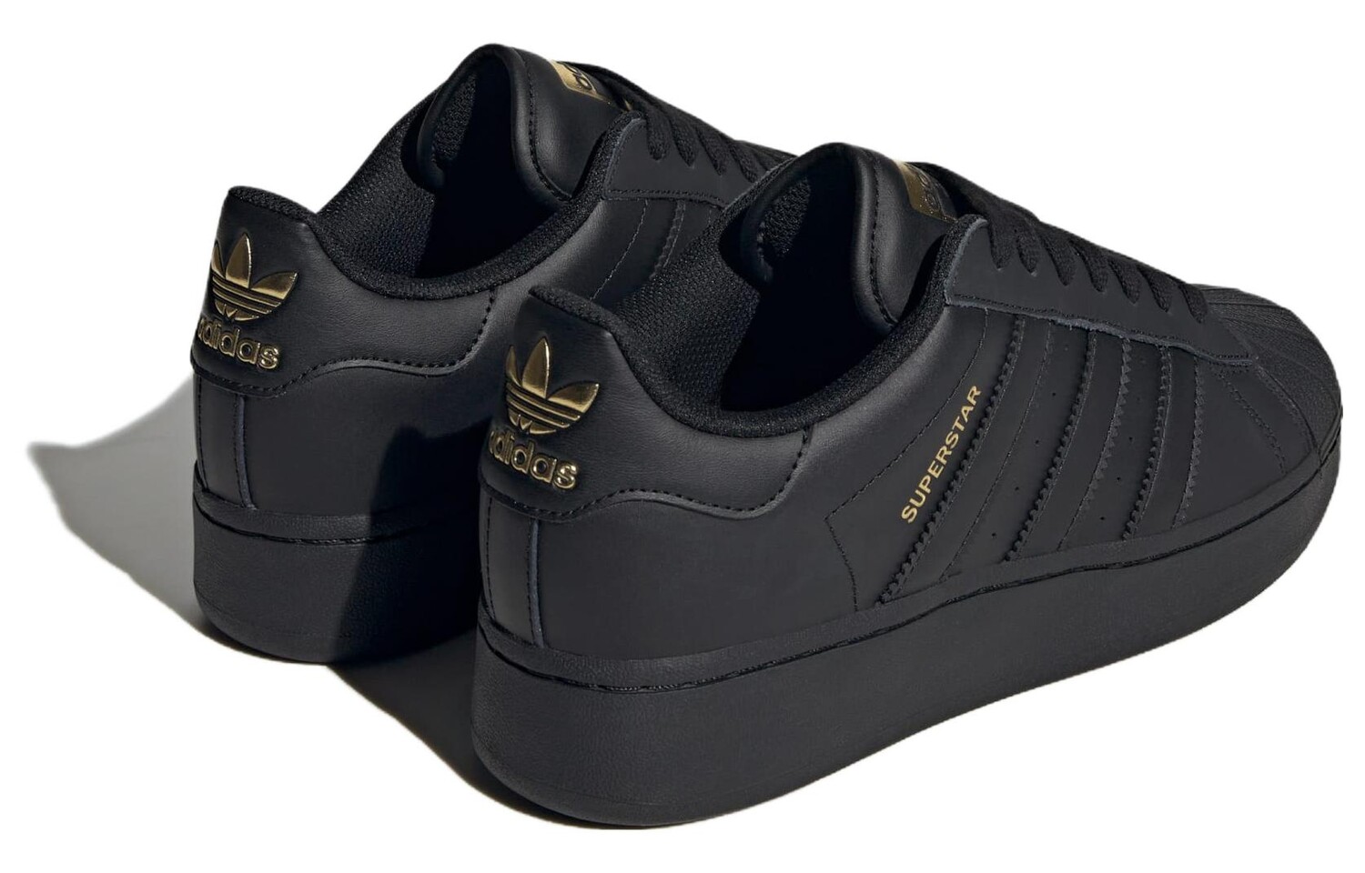 Кроссовки adidas originals Superstar Series Skateboarding Shoes Men Low-top Black/Gold, черный/золотой — фото 2