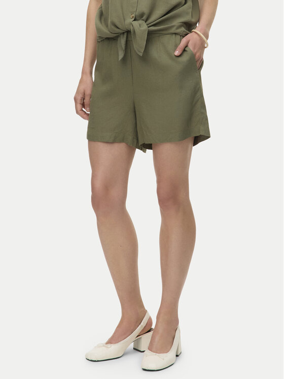 

Тканевые шорты loose fit Thea 10333804 Vero Moda, зеленый