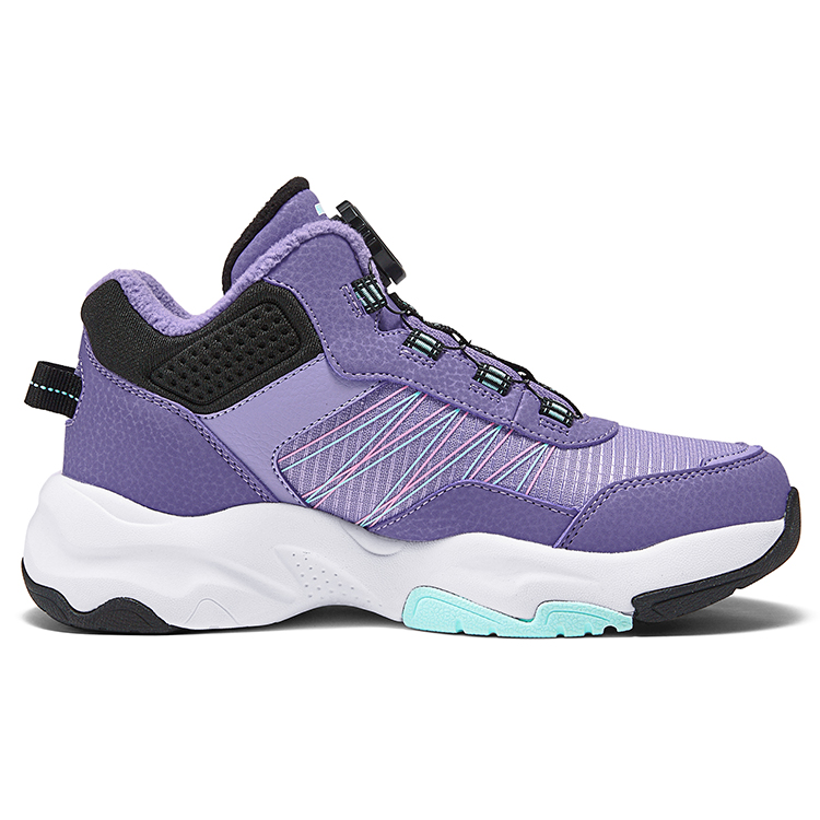 Нескользящие и износостойкие теплые детские сапоги выше колена Skechers Kids, фиолетовый/черный — фото 2