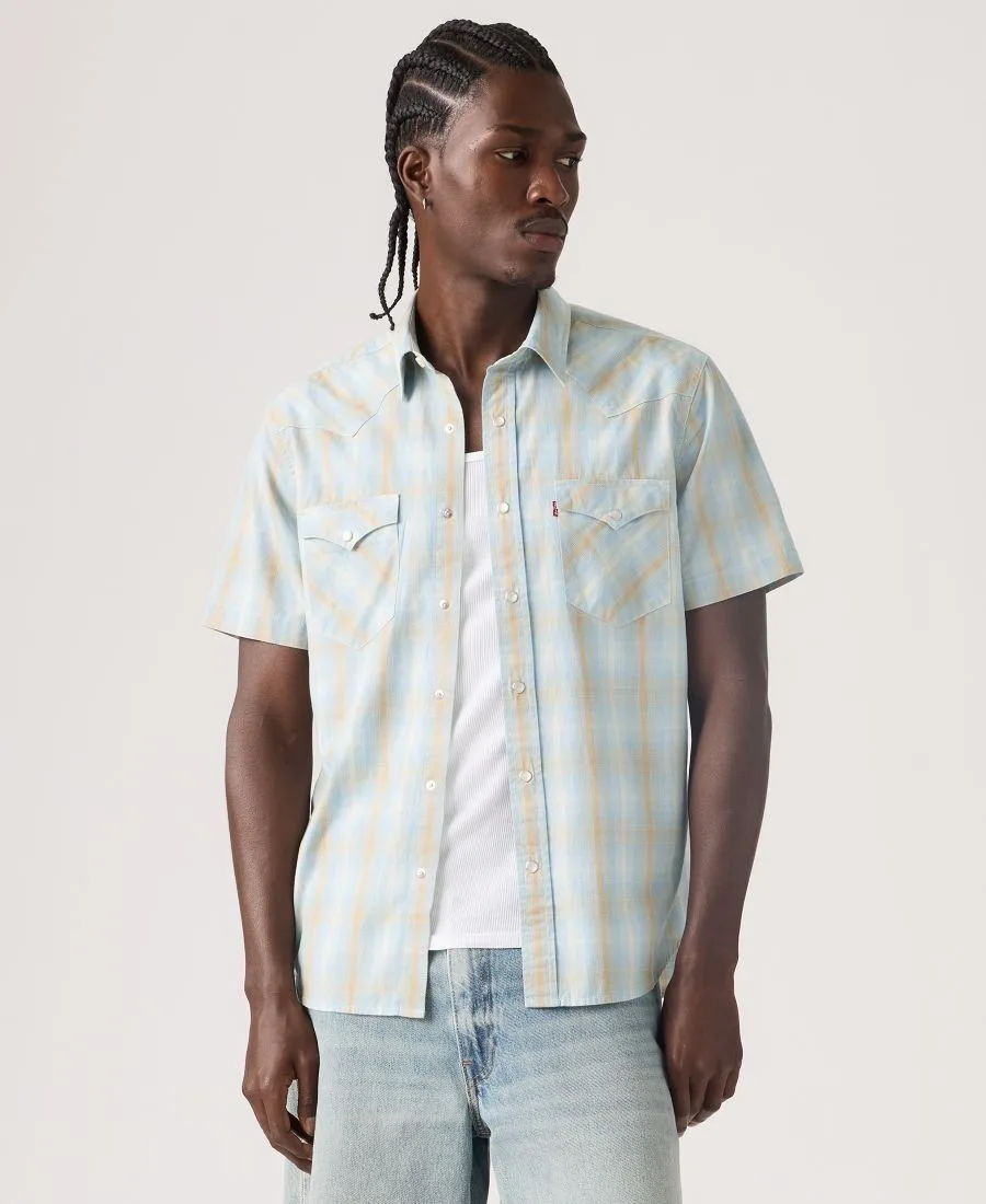 Мужская рубашка в стиле вестерн с коротким рукавом Levi's, Pld Forget Me Not