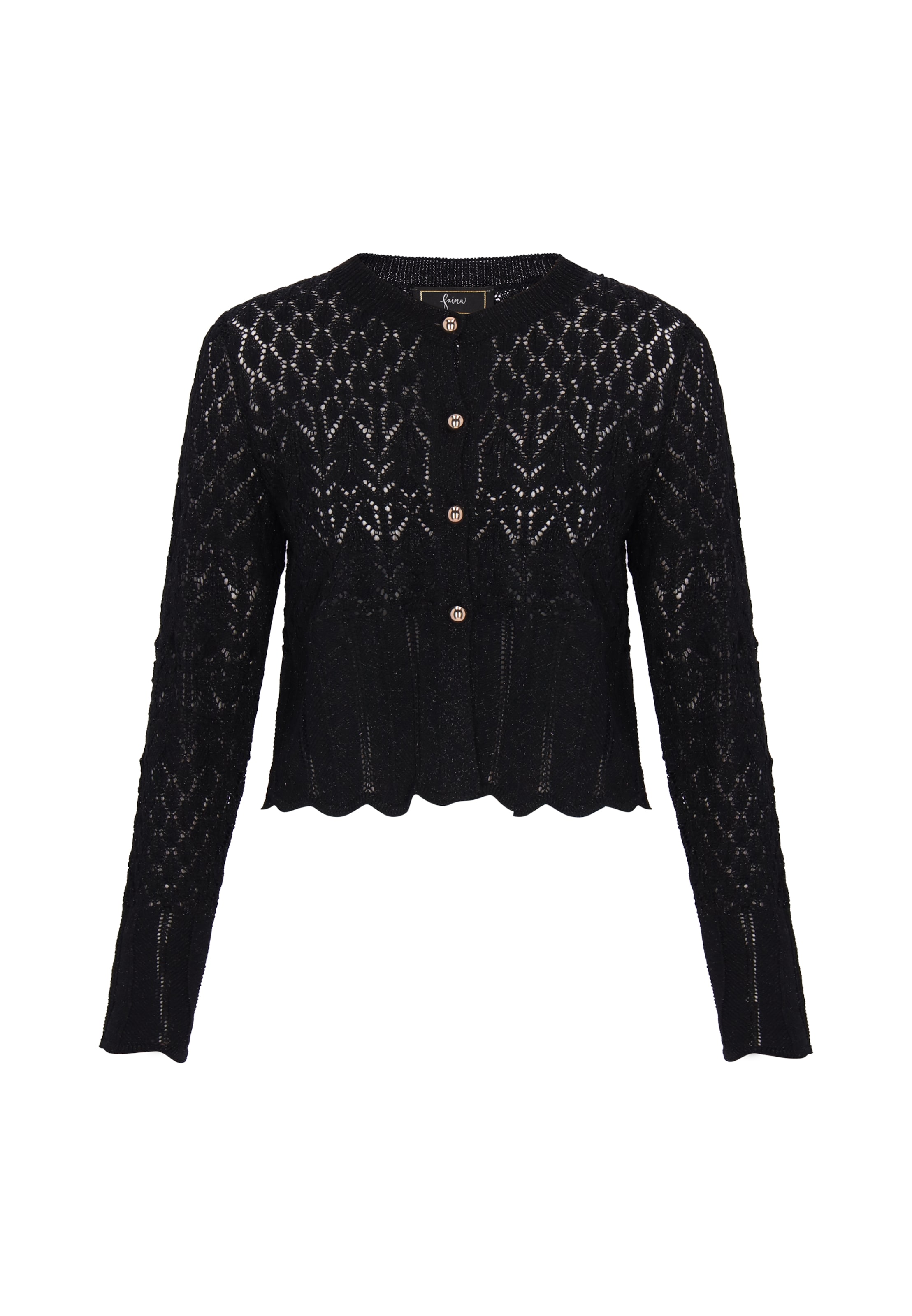 

Faina Вязаный кардиган в черном цвете