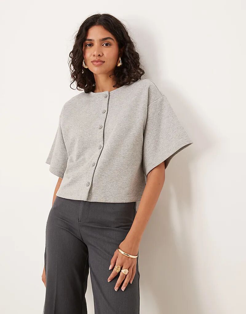 

Толстовка ASOS DESIGN с пуговицами, без рукавов, с петлями на спине, серого цвета