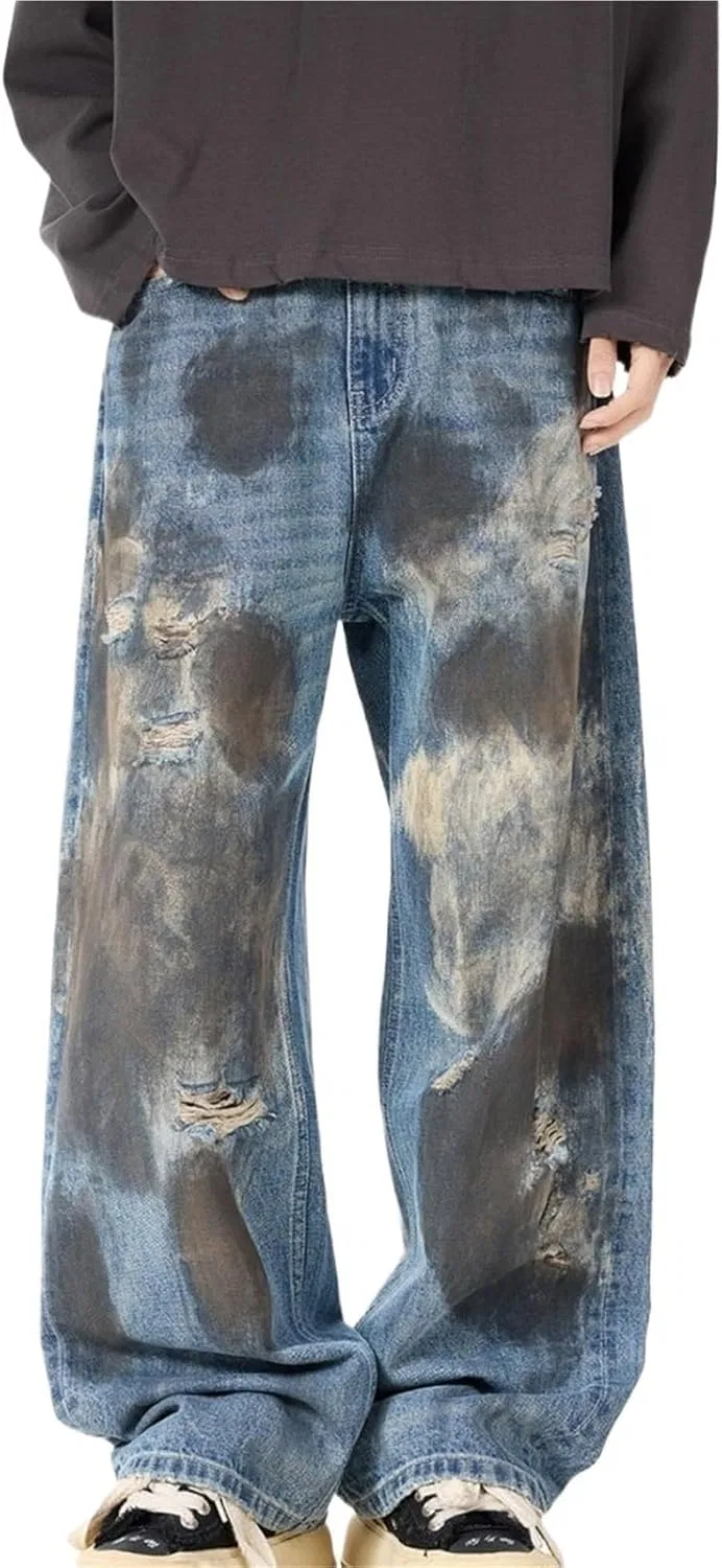 Джинсы свободные Vintage Washed, Синий