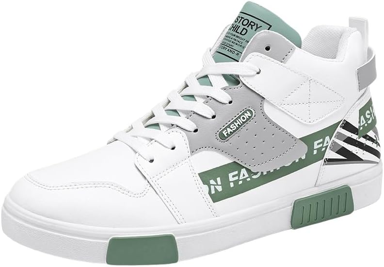 

Мужские большие кроссовки на высокой подошве - удобные повседневные кеды для студентов, Модный уличный стиль и комфорт на весь день Clolinde, белый/зеленый