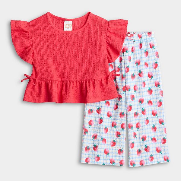 Детский комплект из кофточки с баской и брюк Jumping Beans, Blue Spring Stripe — фото 3