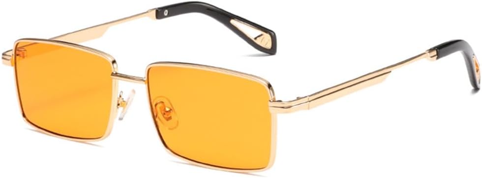 

Прямоугольные солнцезащитные очки для женщин, винтажные металлические солнцезащитные очки для мужчин, ретро узкие солнцезащитные очки с защитой от УФ-излучения UV400 HDUBFY, C5