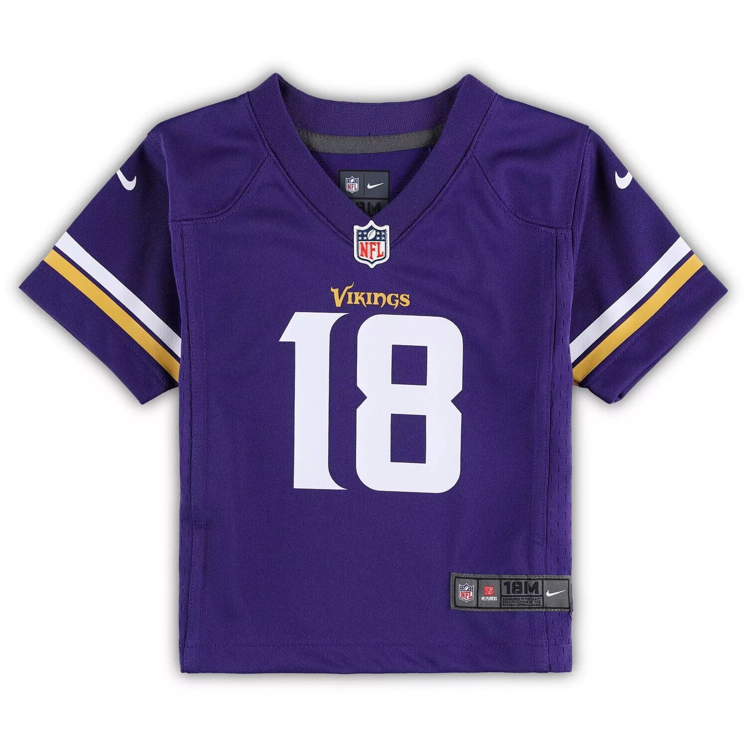 Младенческая футболка Nike Justin Jefferson Purple Minnesota Vikings Player Game Jersey Nike — фото 2
