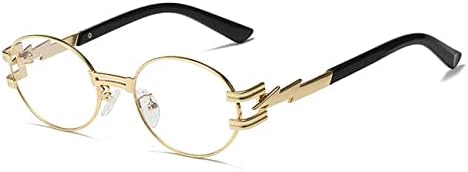 

Маленькие овальные солнцезащитные очки в стиле панк для женщин, прозрачные линзы с градиентом цвета океана, солнцезащитные очки UV400 для мужчин, металлические дужки MTZJH, Golden Clear