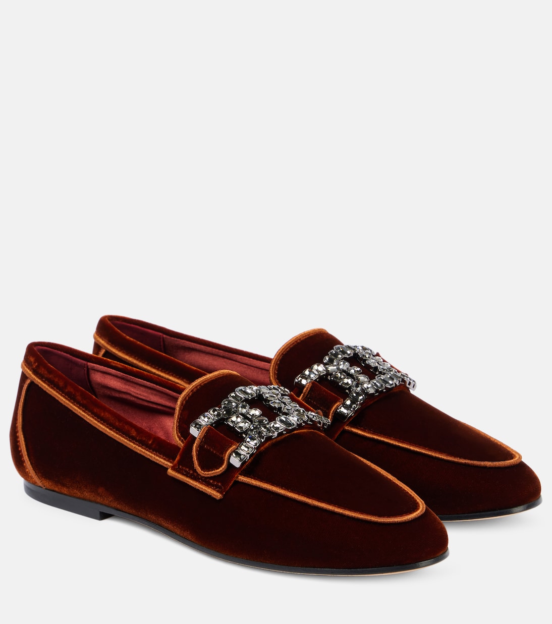 Бархатные мокасины с декором от Кейт Tod's, Caramelo Scuro