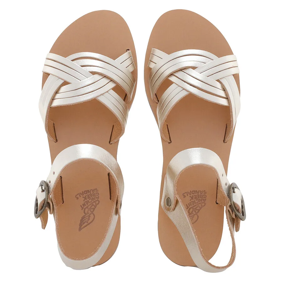 Детские сандалии Ancient Greek Sandals Little Electra мягкие сандалии, платина — фото 3