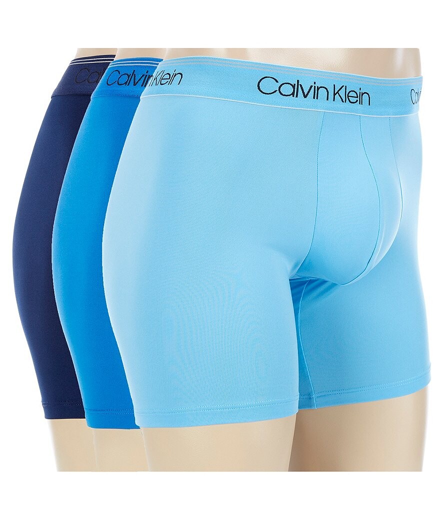 

Твердые трусы-боксеры Calvin Klein Micro Stretch, 3 шт., синий