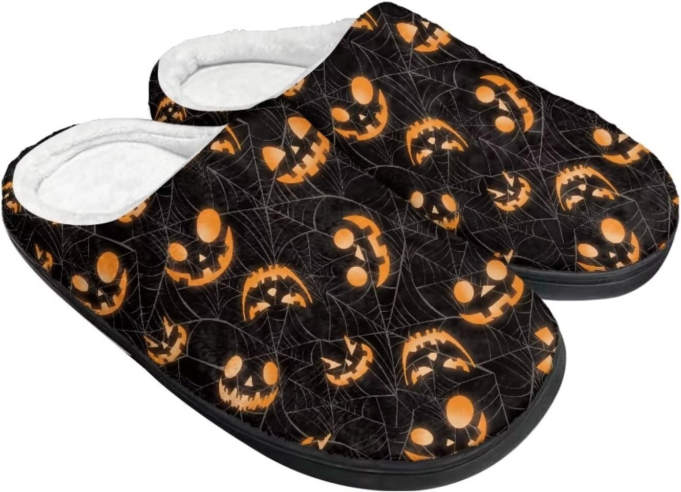 

Домашние тапочки на Хэллоуин из хлопка для женщин и мужчин, праздничные тапочки для дома, мягкие и теплые тапочки для спальни Buxolandt, Halloween Pumpkin Spider Web