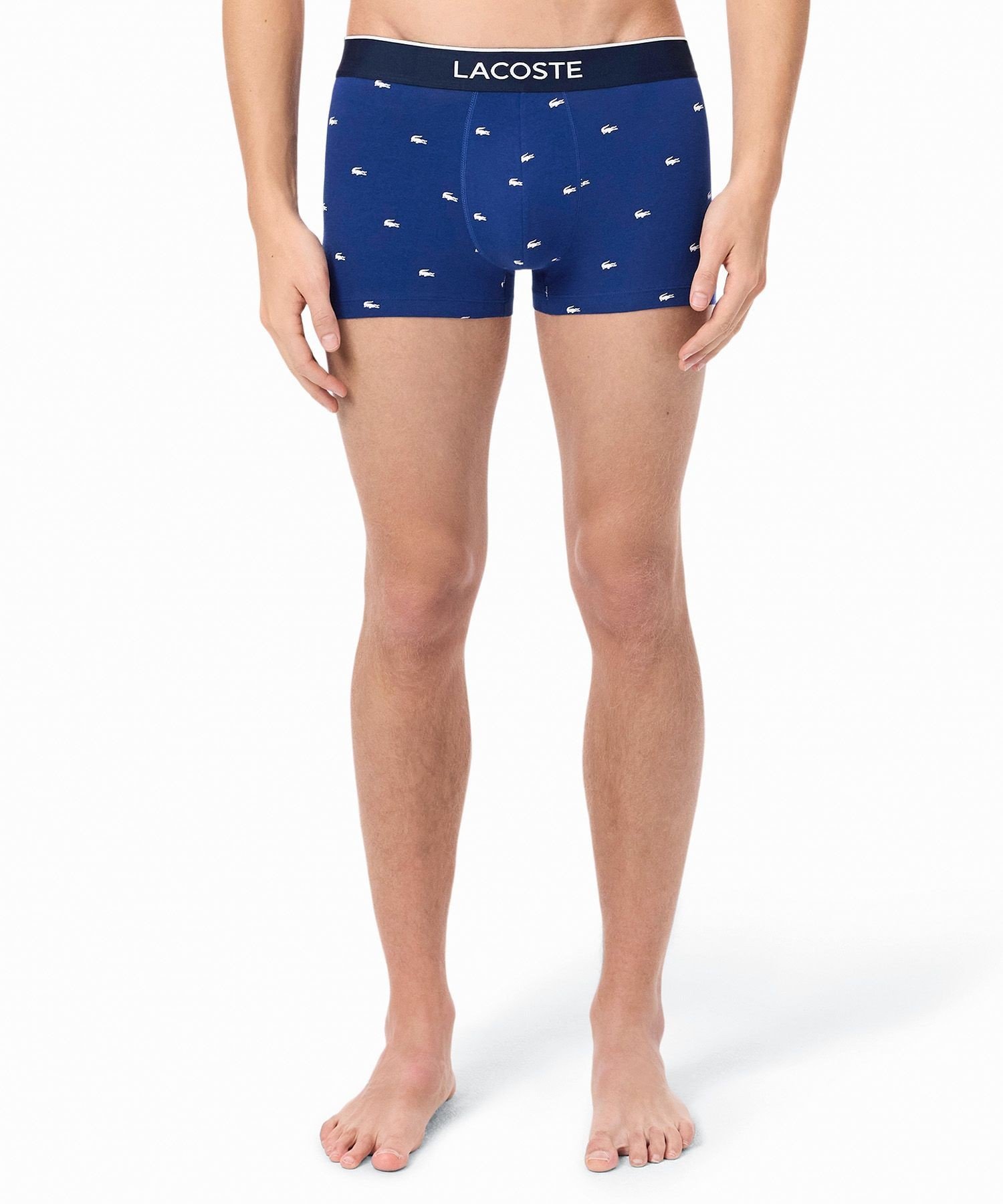 Комплект из 3 трусов-боксеров из эластичного хлопка с принтом LACOSTE, Navy — фото 4