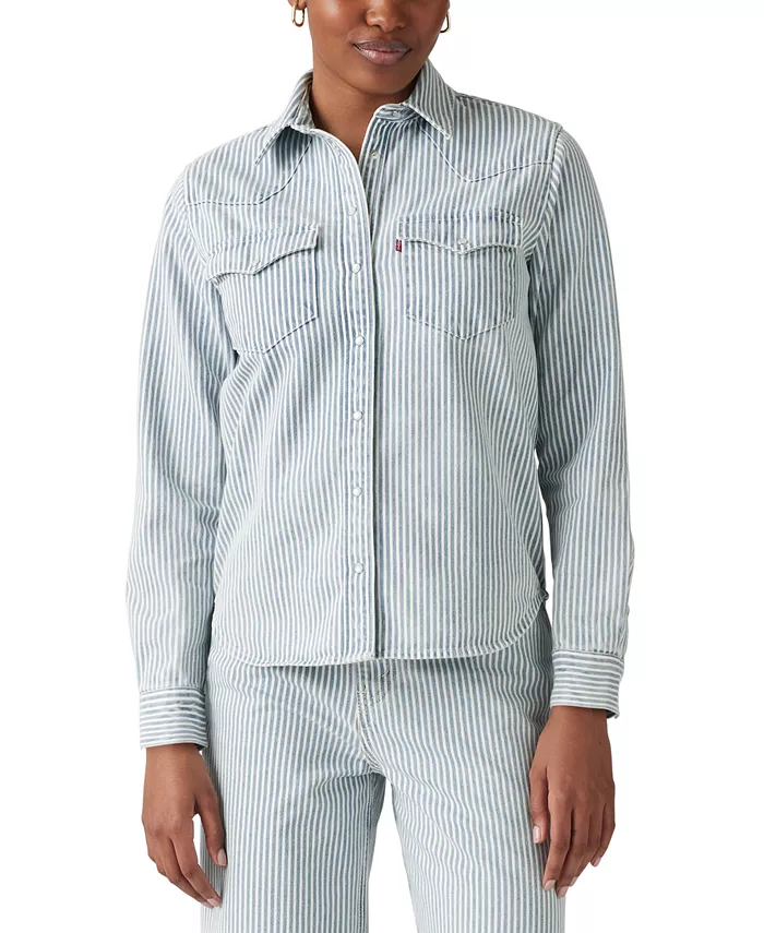 

Женская хлопковая джимовая рубашка The Ultimate Western Levi's, синий