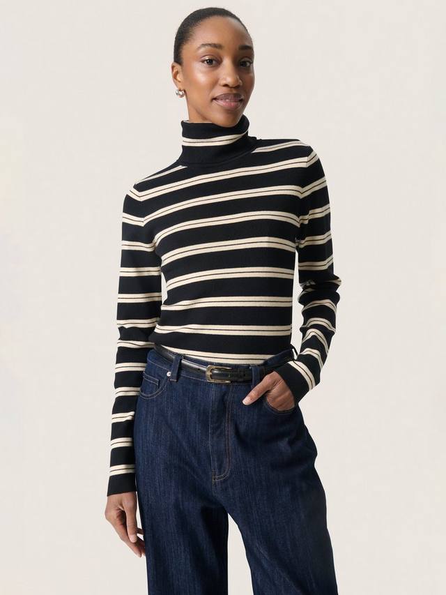 

SLSpina длинный рукав полосатый свитер с воротником Soaked In Luxury, Black/Multi