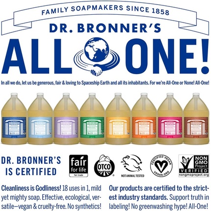 Жидкое мыло Dr. Bronner's 18-в-1 с лавандой и органическими маслами, 3,79 л — переработанная бутылка — фото 3