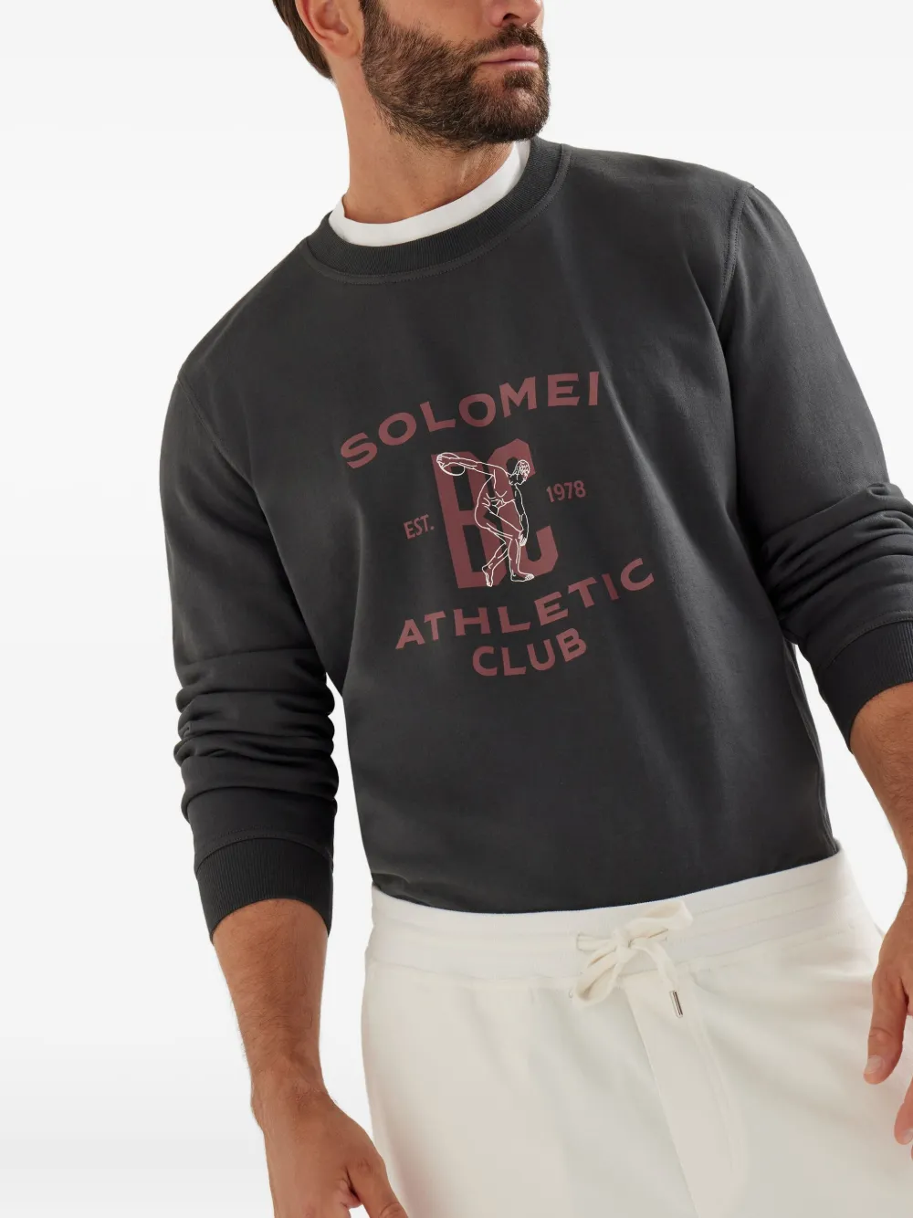 Толстовка с принтом Solomei Athletic-Club Brunello Cucinelli, серый — фото 3