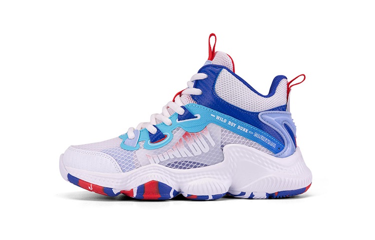 

361°KIDS Скользостойкие амортизирующие износостойкие баскетбольные кроссовки high top белый синий kids