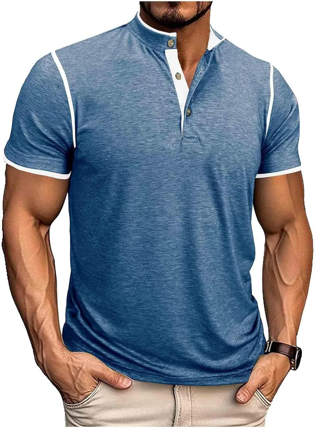 

Футболка Dademeo мужская хенли летняя легкая