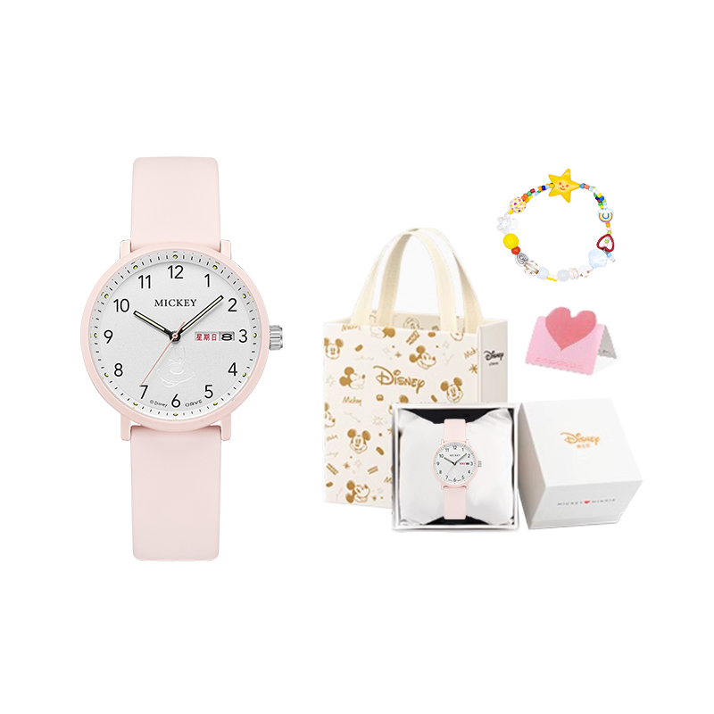 

Disney Микки серия кварцевый механизм силиконовый ремешок часы унисекс белый циферблат