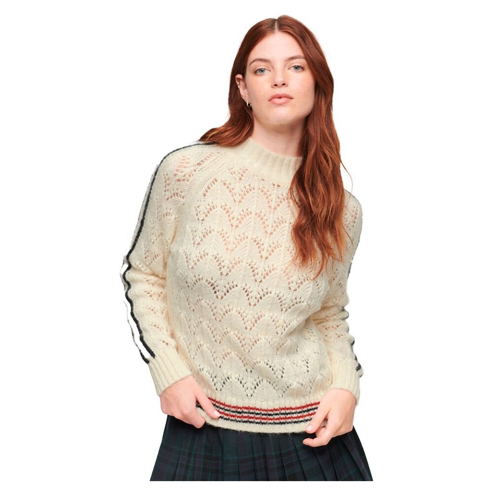 

Свитер Superdry Pointelle Knit Crew Neck, бежевый