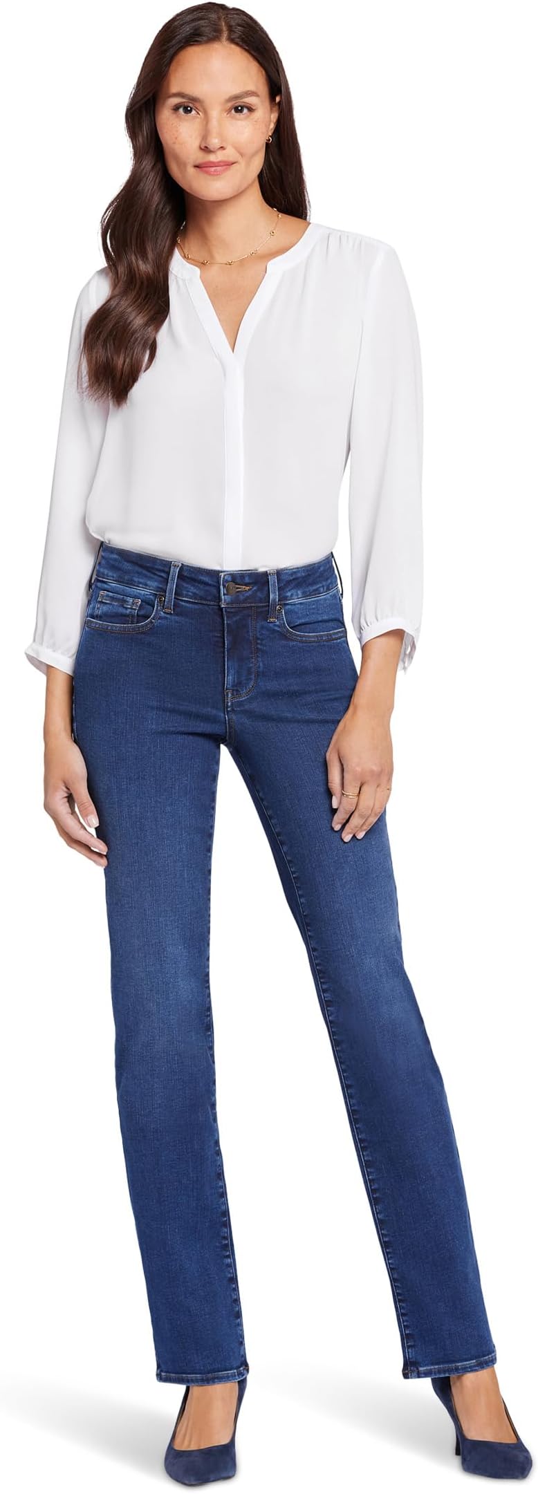 

Джинсы NYDJ Petite Marilyn Straight in Cooper, цвет Cooper