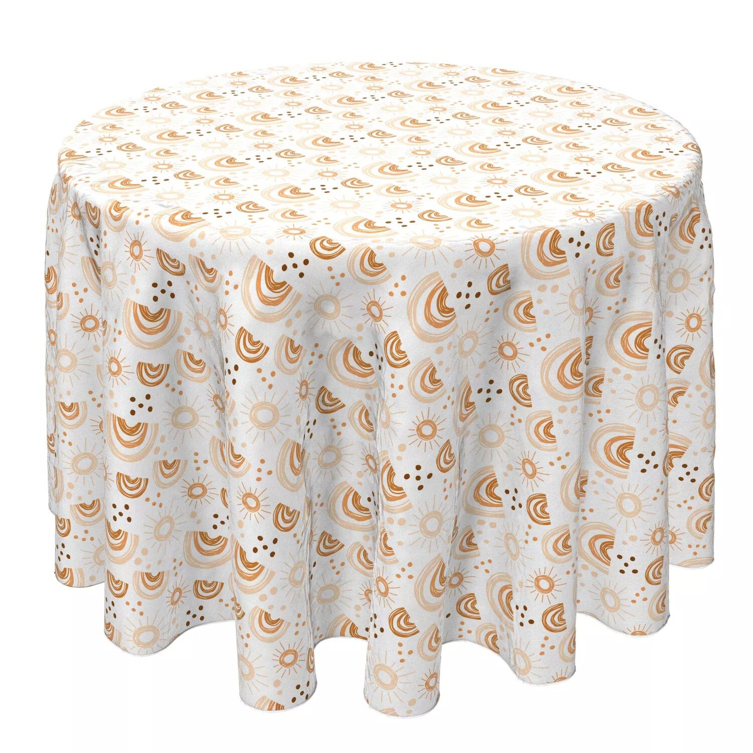 

Круглая скатерть, 100 % хлопок, 60 круглых дюймов, радуга и солнце в стиле бохо.