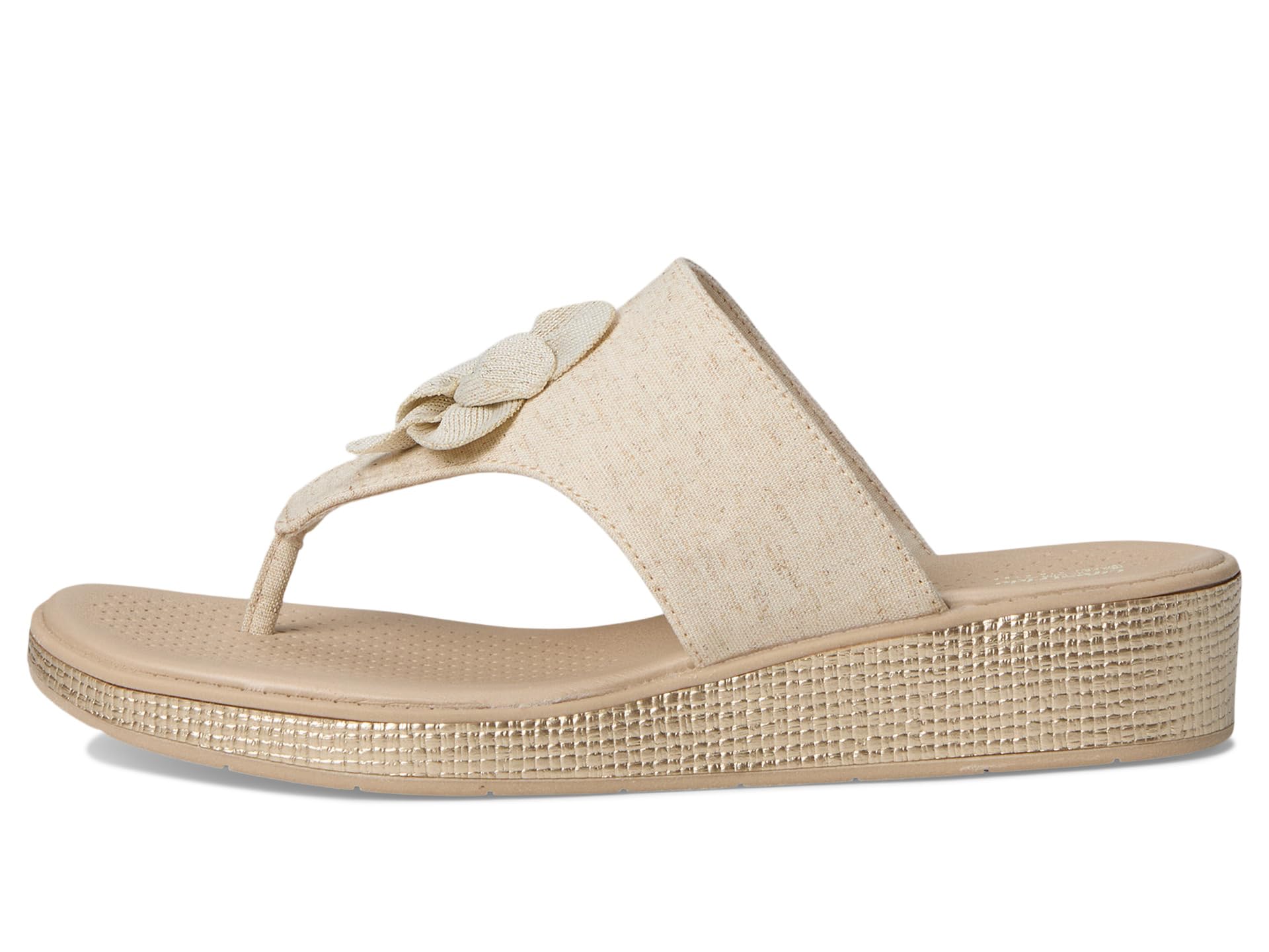 Сандалии LifeStride Bloom Thongs, цвет Natural Stretch Linen Fabric — фото 4