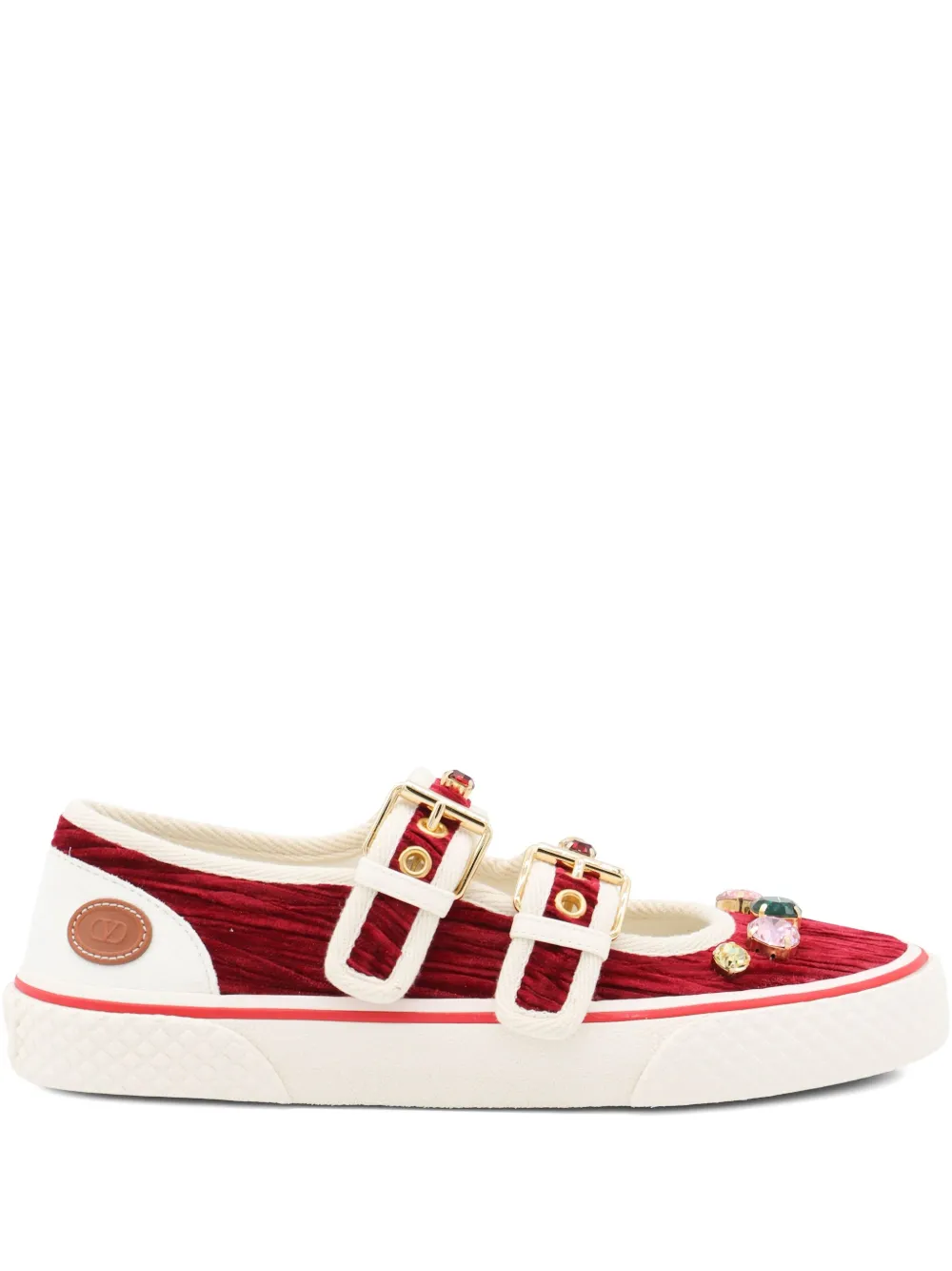 Кроссовки с декорированной пряжкой VALENTINO GARAVANI, красный