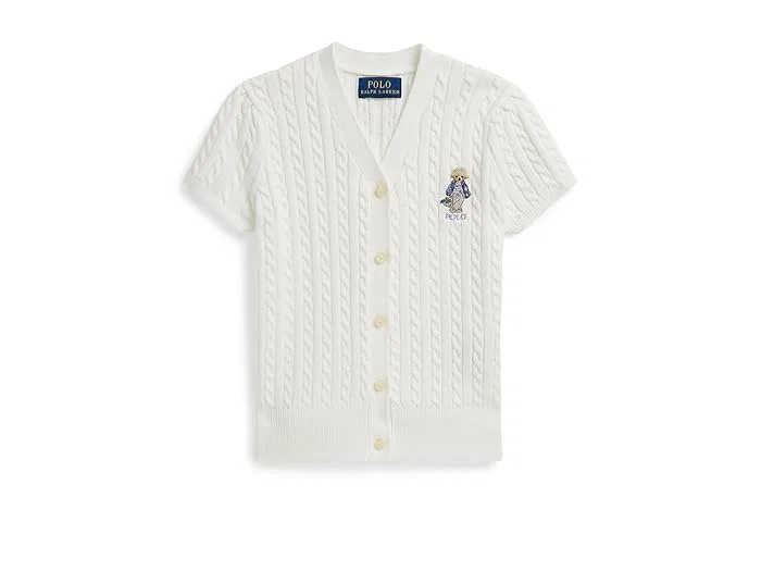 Кардиган с кабельным узором Polo Bear хлопок Polo Ralph Lauren Kids, T-Bird Yellow