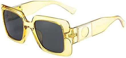 

Солнцезащитные очки 2027 года, крупная оправа, винтажные прямоугольные солнцезащитные очки, женские очки с защитой от УФ-излучения UV400 MTZJH, Yellow Gray