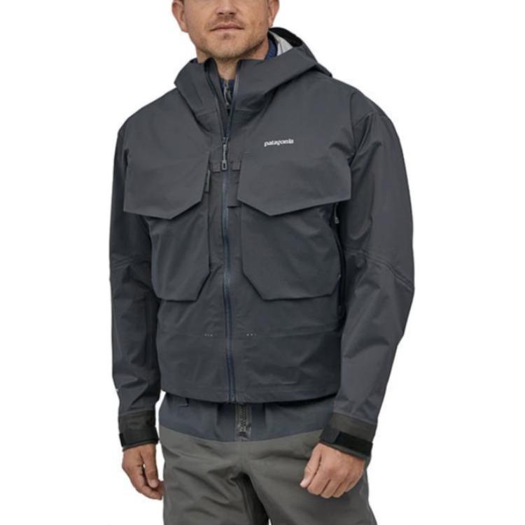 Patagonia Мужская ветровка для пляжного рафтинга, Black Gray/SMDB — фото 4