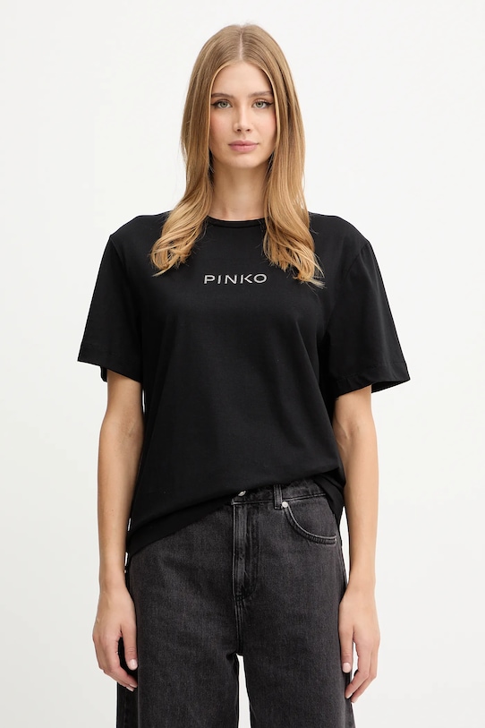 

Хлопковая футболка Pinko, черный