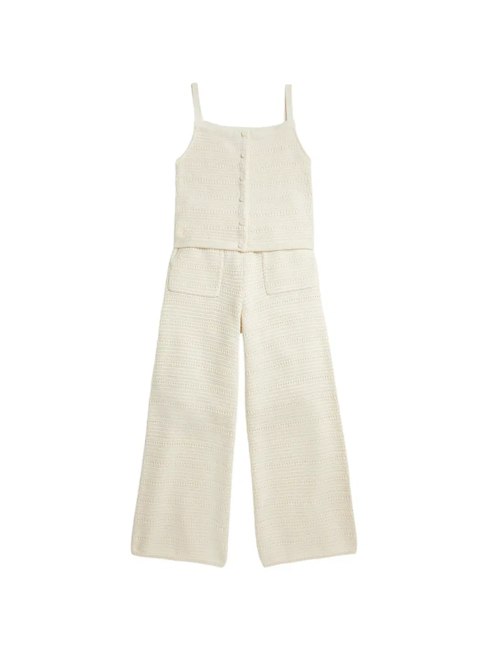 Комплект вязаных хлопковых брюк Polo Ralph Lauren Kids, нейтральный
