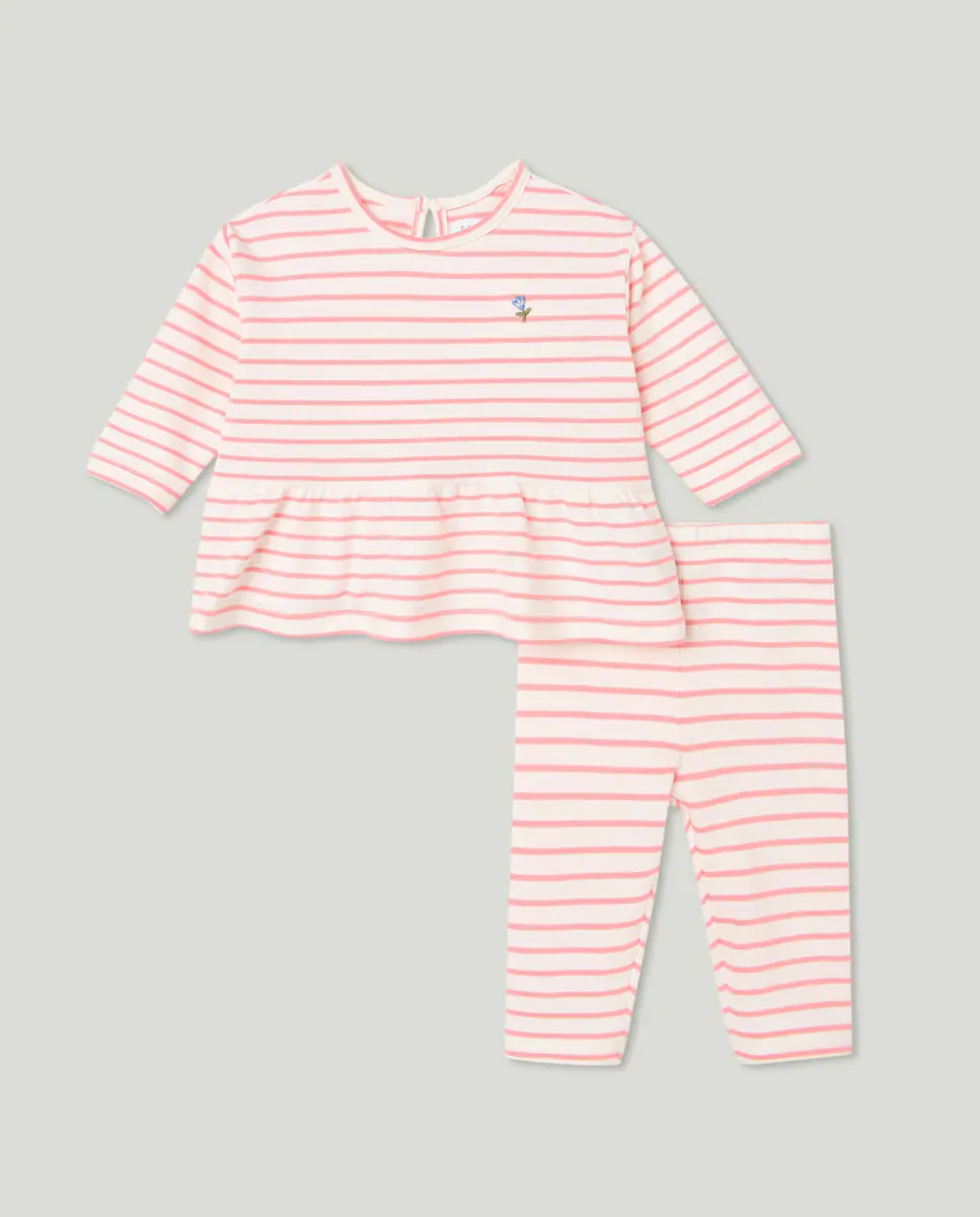 

Комплект с длинными рукавами для девочки Baby El Corte Inglés, розовый