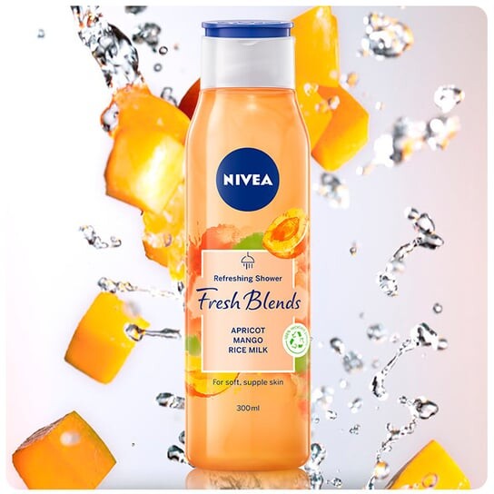 Освежающий гель для душа «Абрикос, манго и рисовое молоко» 300мл Nivea, Fresh Blends Refreshing Shower — фото 2