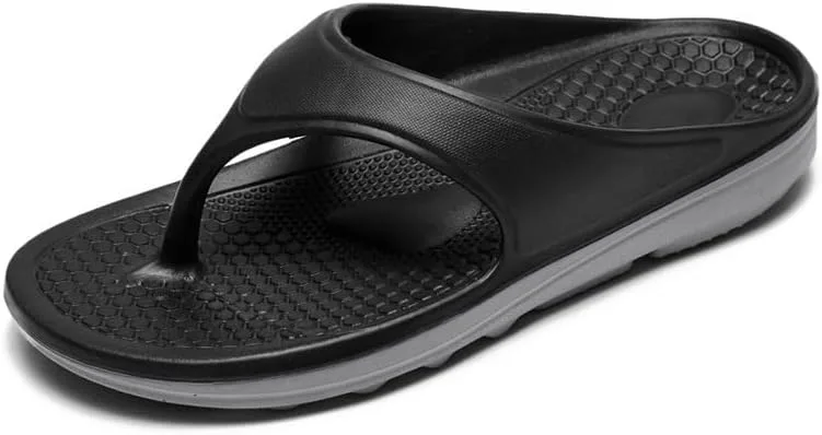 

Мужские шлепанцы летние с поддержкой свода стопы, спортивные сандалии на платформе для спорта, пляжа и улицы, с амортизацией, тапочки для реабилитации NIDDISLIP, черный