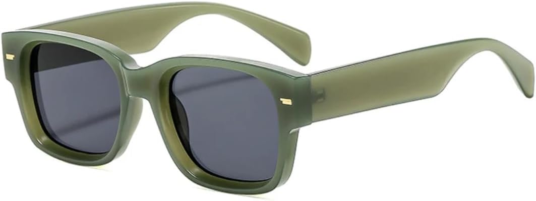 

Женские солнцезащитные очки в винтажном стиле с заклепками, квадратной оправой, ретро, ​​для мужчин, для активного отдыха и путешествий, защита от УФ-излучения UV400 TVTBBVV, Green Gray