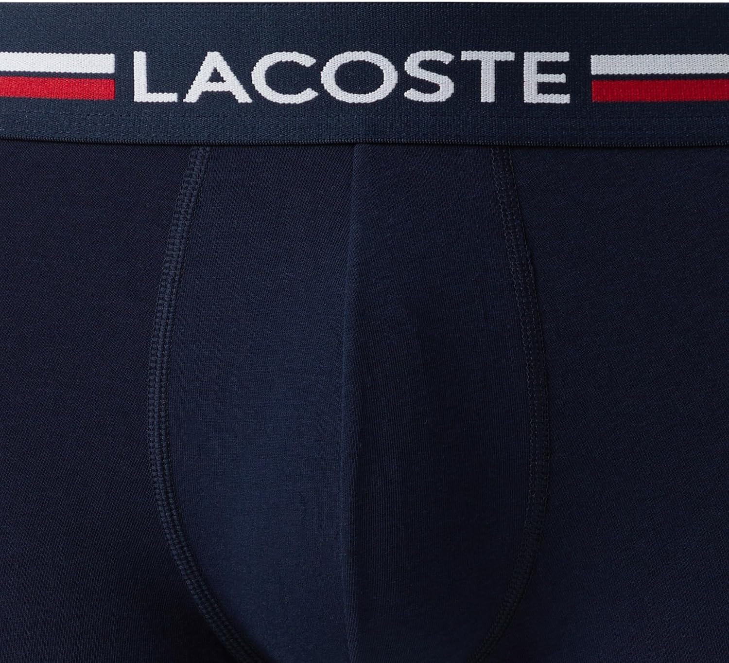 Lacoste мужские хлопковые боксеры с триколорной резинкой, 3 шт (Amazon Exclusives), Navy Blue — фото 2