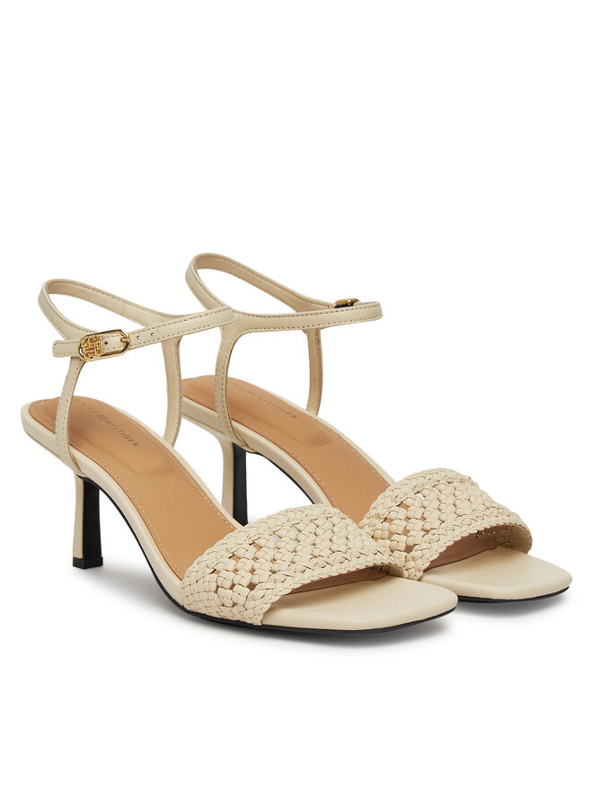 Сандалии Crochet Lthr Kitten Sandal Fw0Fw08587 Tommy Hilfiger, бежевый — фото 2