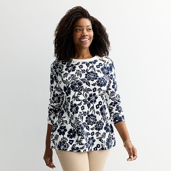 

Свитшот с золотыми пуговицами Plus size Croft & Barrow, Ivory Carved Bloom, Золотой, Свитшот с золотыми пуговицами Plus size Croft & Barrow, Ivory Carved Bloom