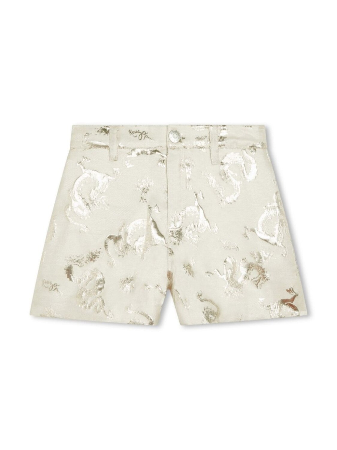 

Kenzo Kids жаккардовые шорты с эффектом металлик, нейтральный цвет
