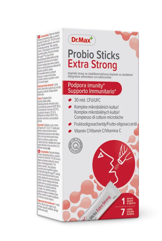 

Dr. Max Probio Sticks Extra Strong, 7 пакетиков, балансирует кишечную флору и функциональность иммунной системы